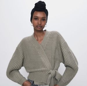 Zara tie-waist cardigan M